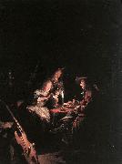 DOU, Gerrit Cardplayers at Candlelight dfg oil painting on canvas